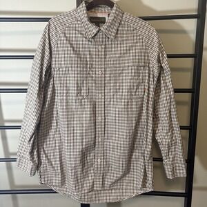 Vintage Timberland Button-Up Shirt‎ Zip Pockets 90s Y2K Green Plaid Mens L NWOT